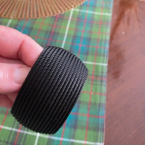 ALOR Designer Black 18 Row Cable Bracelet Bangle Cuff 18K - Picture 5 of 7